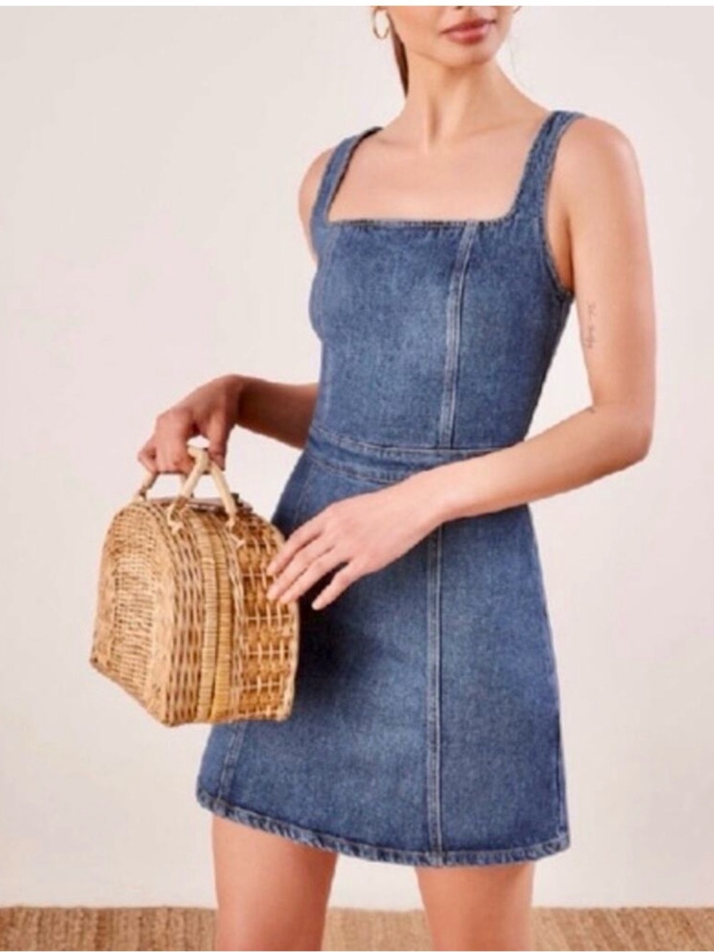 Reformation "Parker" Denim Mini Dress: SZ 10